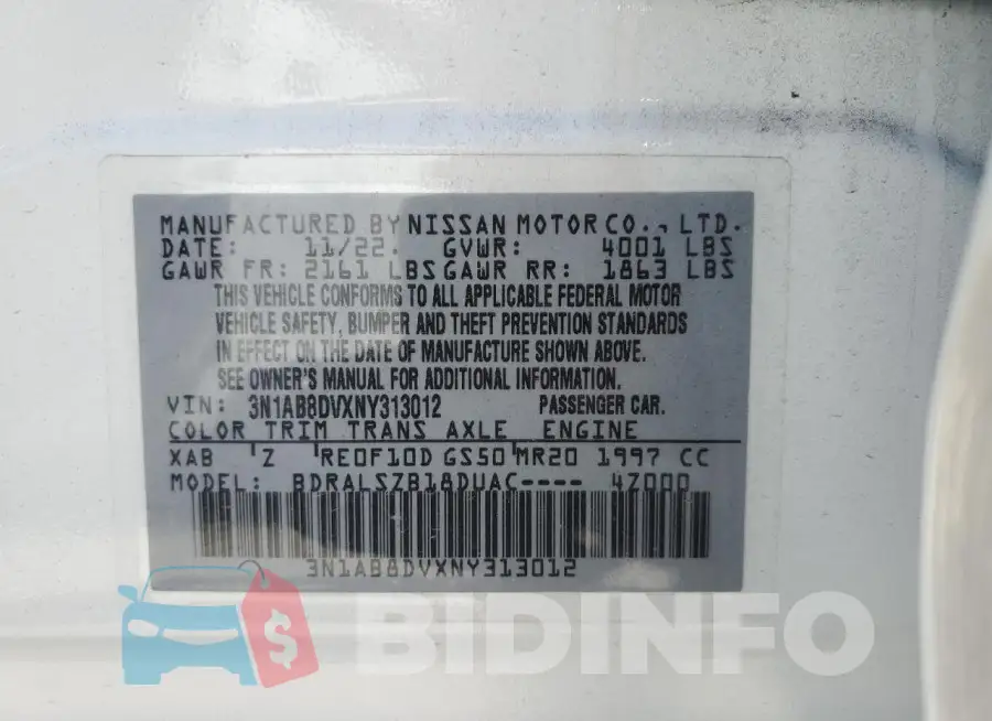 3N1AB8DVXNY313012 Photo# 13