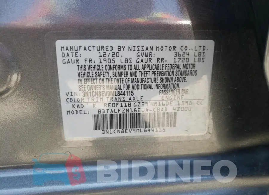 3N1CN8EV9ML844115 Photo# 13
