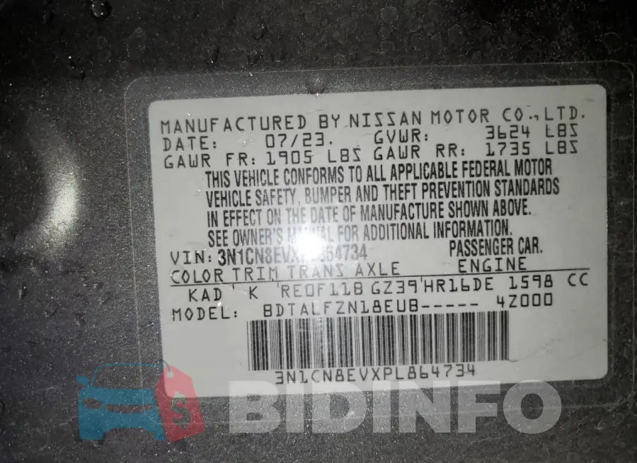 3N1CN8EVXPL864734 Photo# 12