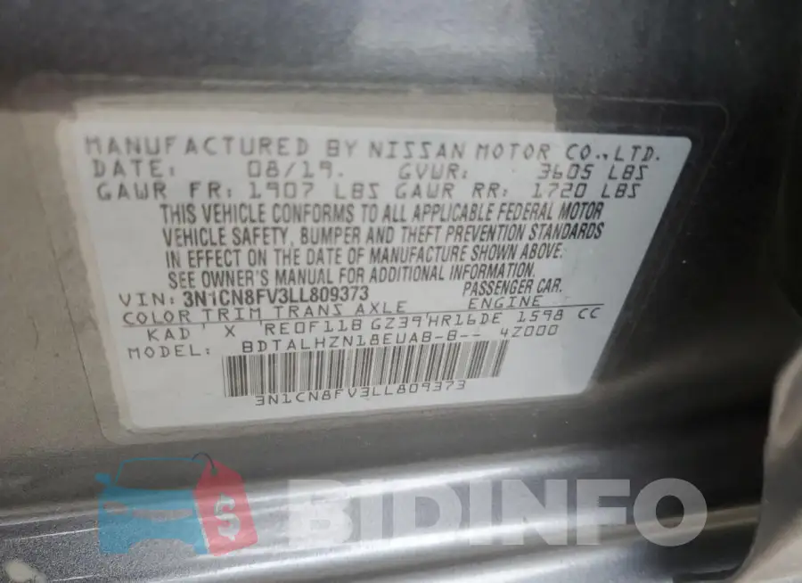 3N1CN8FV3LL809373 Photo# 12