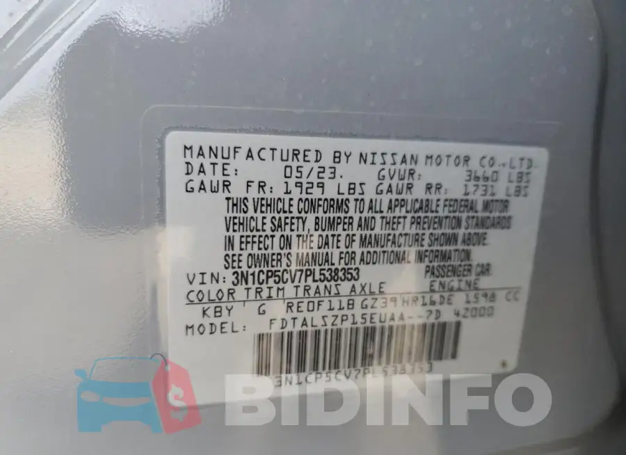 3N1CP5CV7PL538353 Photo# 12