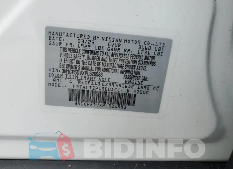 3N1CP5DVXPL526583 Photo# 12