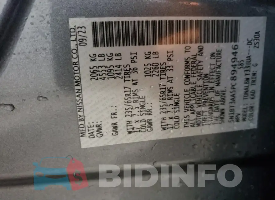 5N1BT3AA5PC894946 Photo# 14