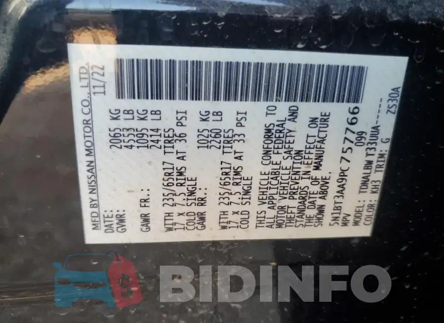 5N1BT3AA9PC757766 Photo# 12