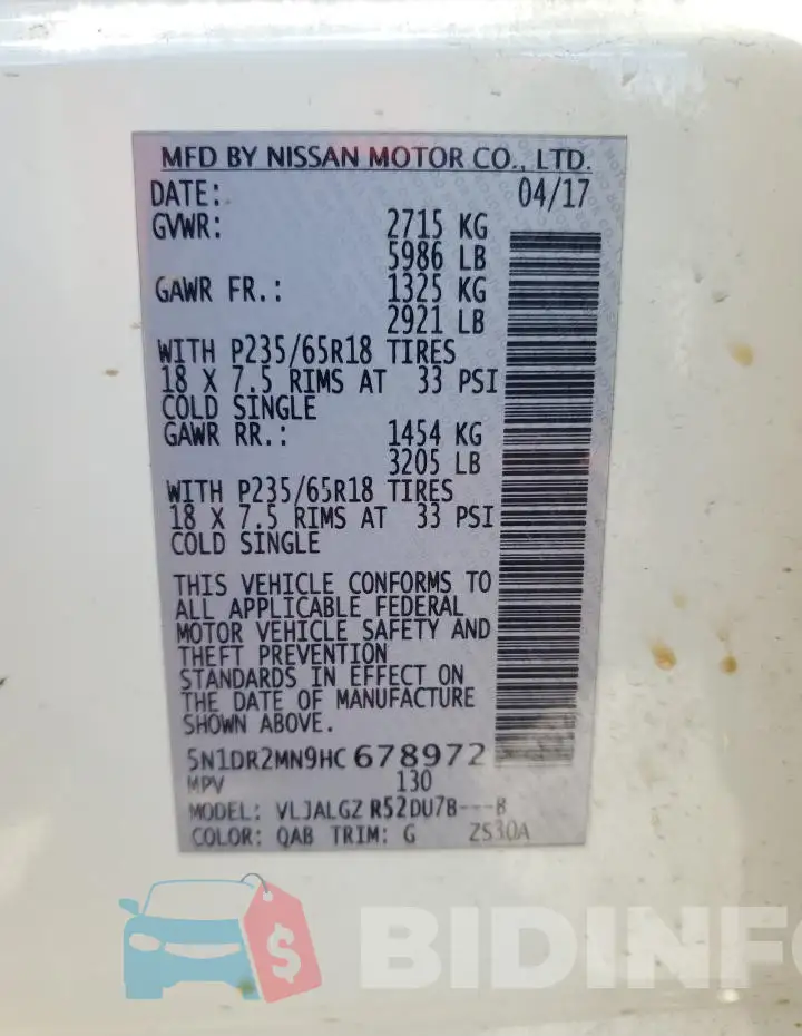 5N1DR2MN9HC678972 Photo# 12