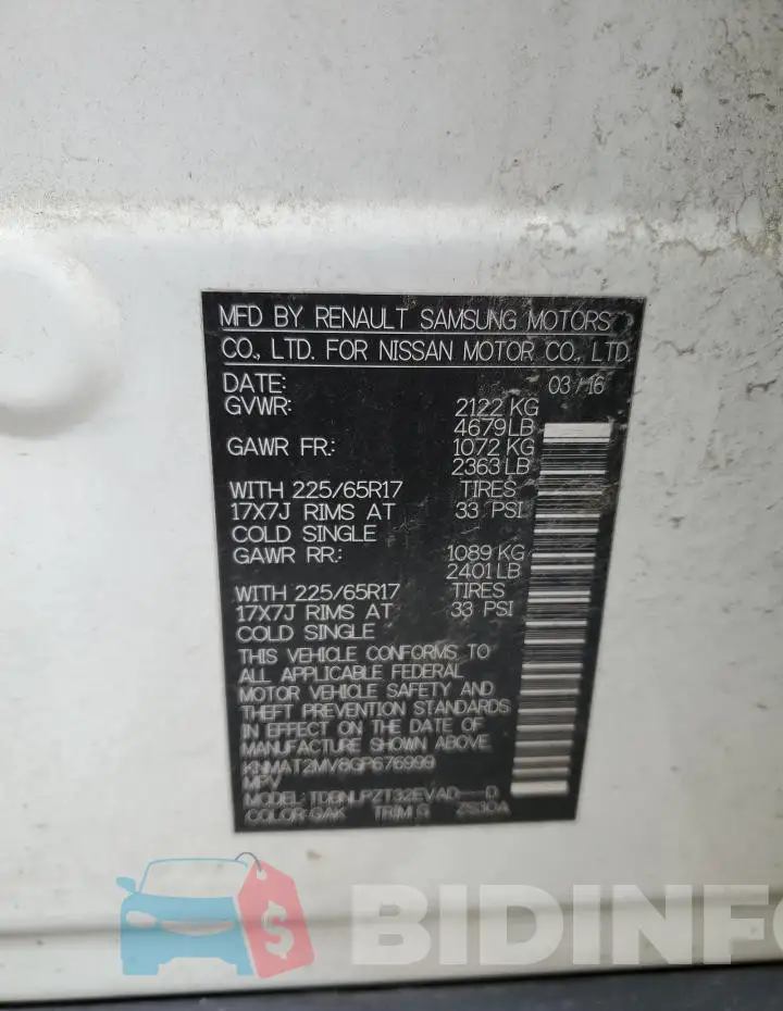 KNMAT2MV8GP676999 Photo# 13