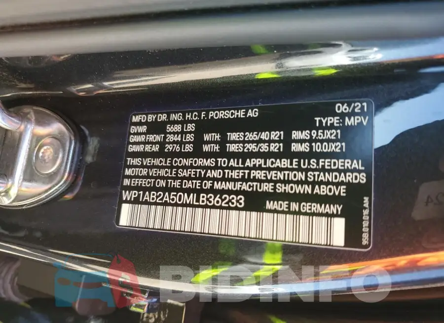 WP1AB2A50MLB36233 Photo# 12