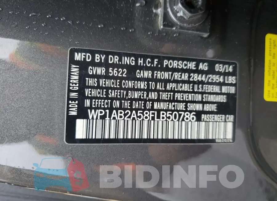 WP1AB2A58FLB50786 Photo# 12