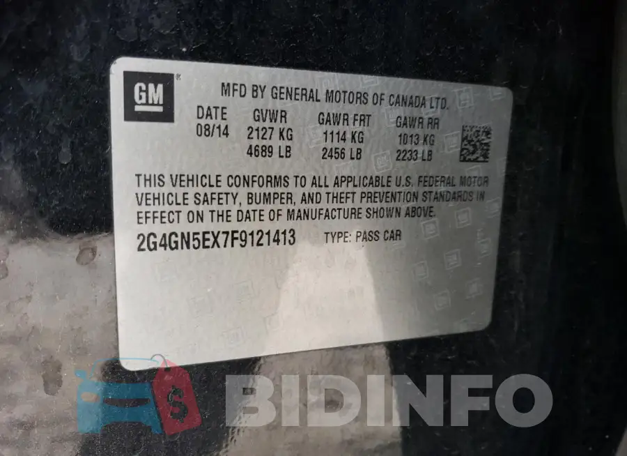 2G4GN5EX7F9121413 Photo# 13
