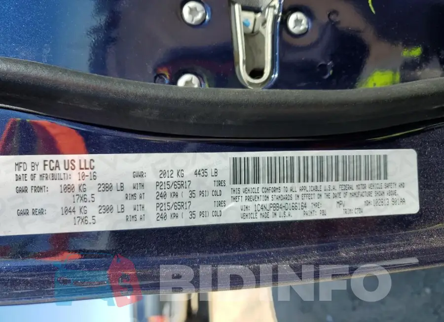 1C4NJPBB4HD166164 Photo# 12