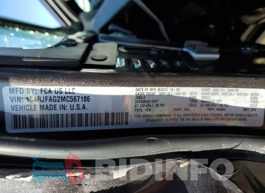 1C4RJFAG2MC567186 Photo# 13