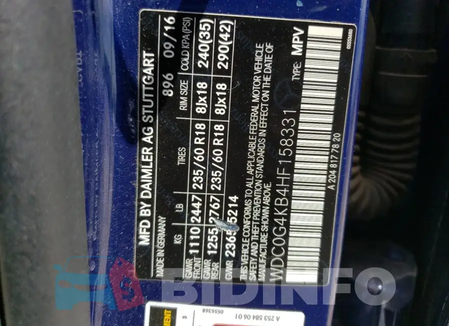 WDC0G4KB4HF158331 Photo# 13