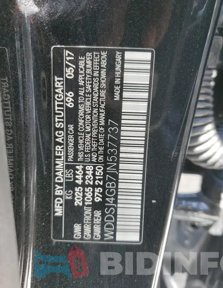 WDDSJ4GB7JN537737 Photo# 12