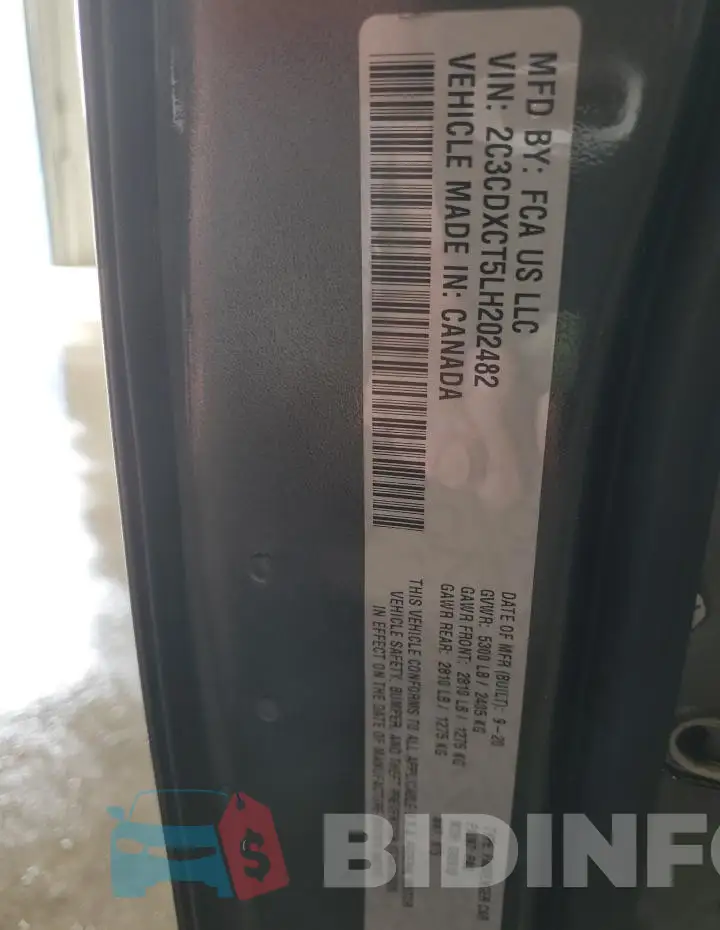 2C3CDXCT5LH202482 Photo# 12