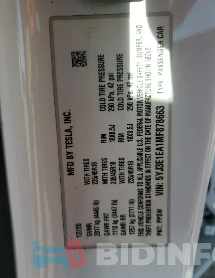 5YJ3E1EA1MF878663 Photo# 12