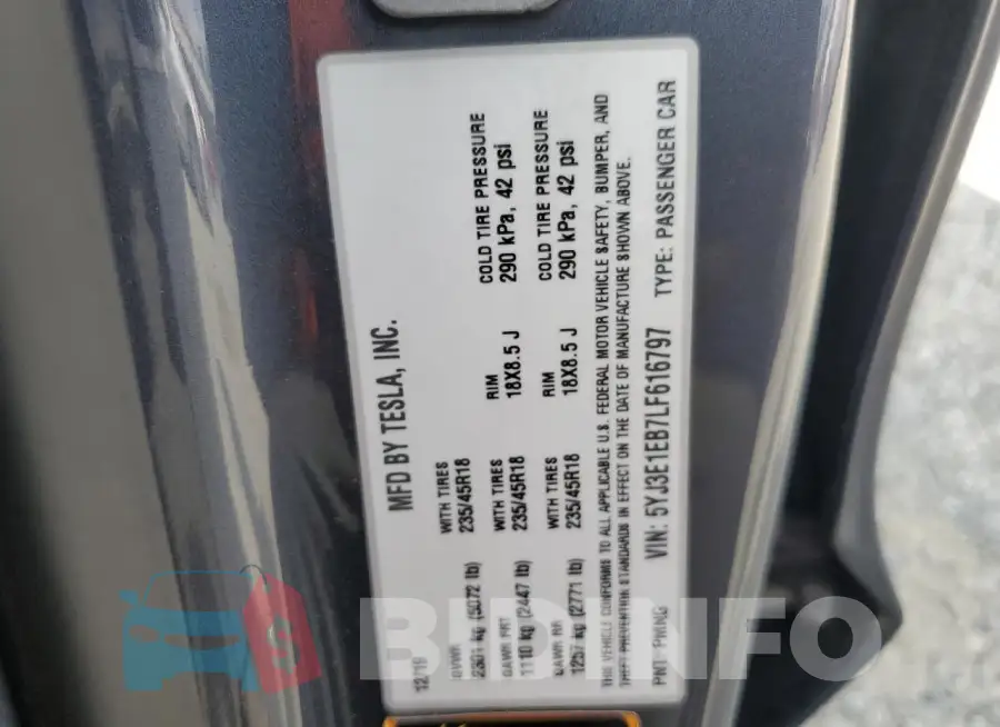 5YJ3E1EB7LF616797 Photo# 13
