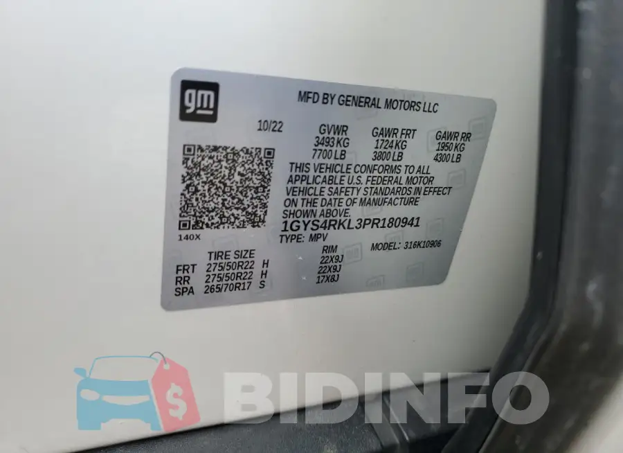 1GYS4RKL3PR180941 Photo# 14