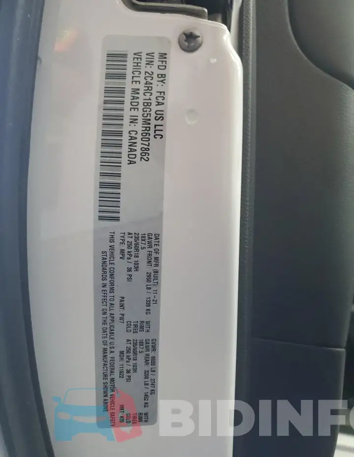 2C4RC1BG5MR607862 Photo# 13