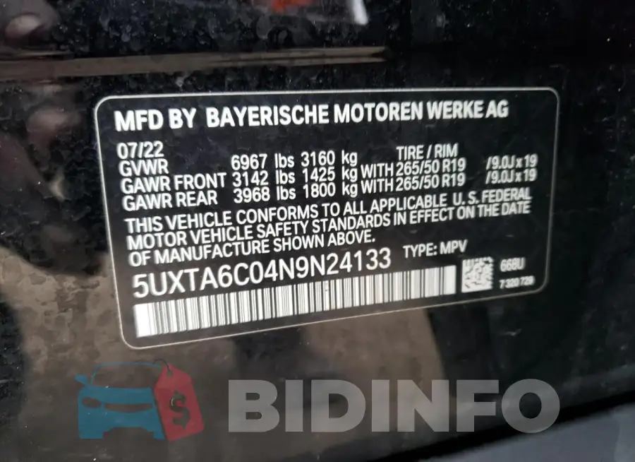 5UXTA6C04N9N24133 Photo# 12