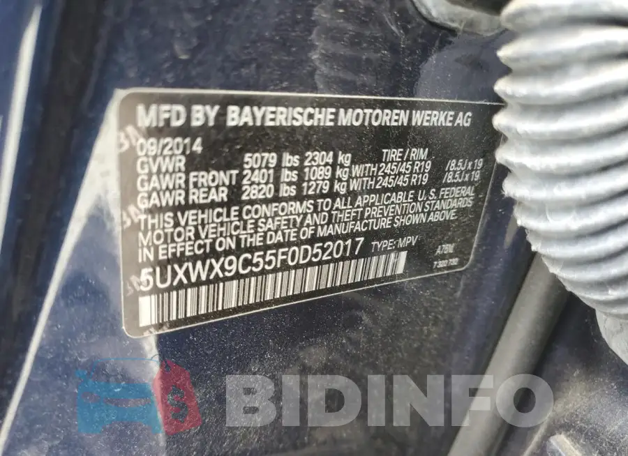 5UXWX9C55F0D52017 Photo# 12