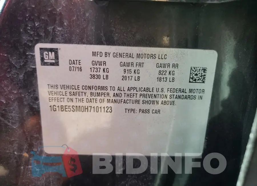 1G1BE5SM0H7101123 Photo# 12