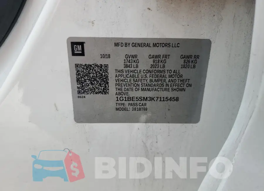 1G1BE5SM3K7115458 Photo# 13