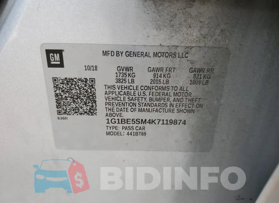 1G1BE5SM4K7119874 Photo# 12
