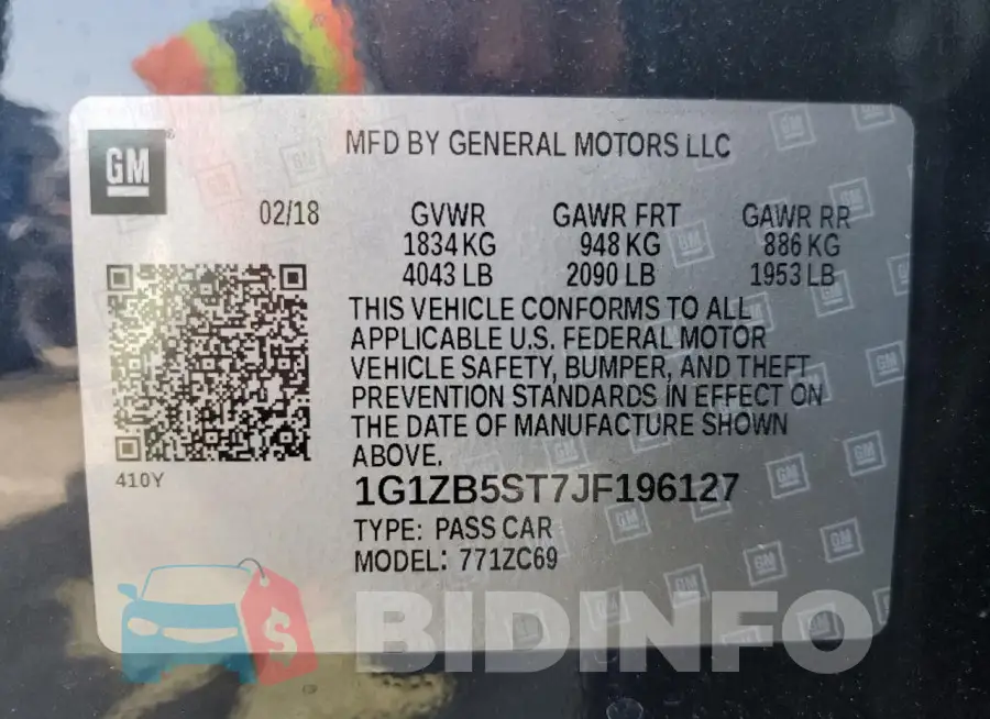 1G1ZB5ST7JF196127 Photo# 12