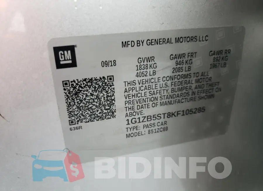 1G1ZB5ST8KF105285 Photo# 13
