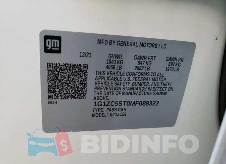 1G1ZC5ST0MF088322 Photo# 13