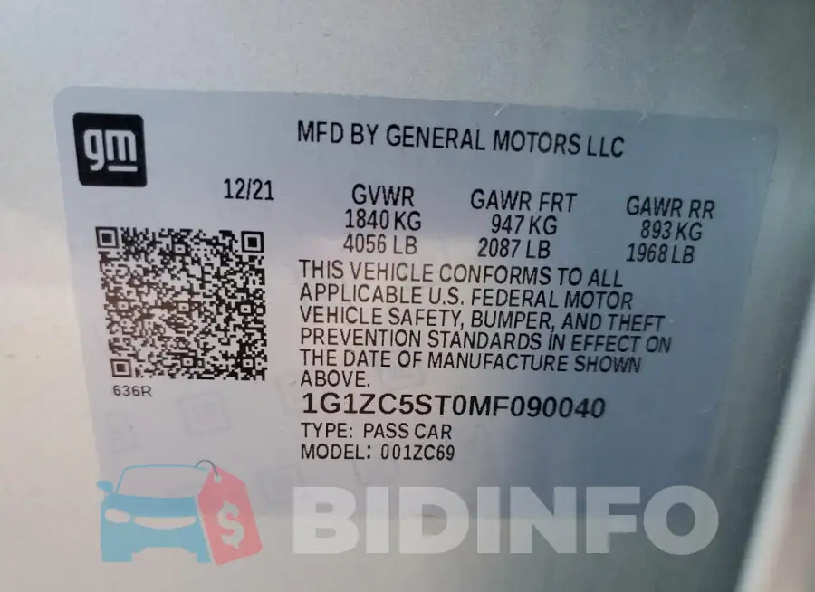 1G1ZC5ST0MF090040 Photo# 13