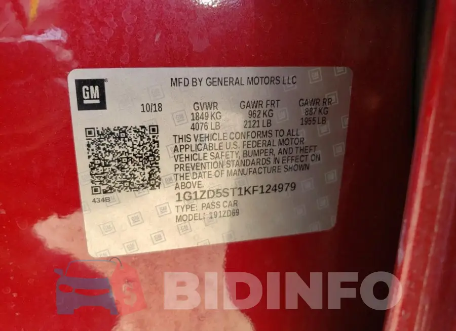 1G1ZD5ST1KF124979 Photo# 12