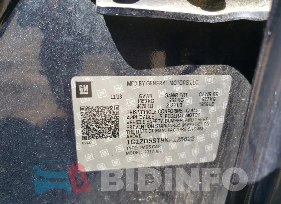 1G1ZD5ST9KF125622 Photo# 13