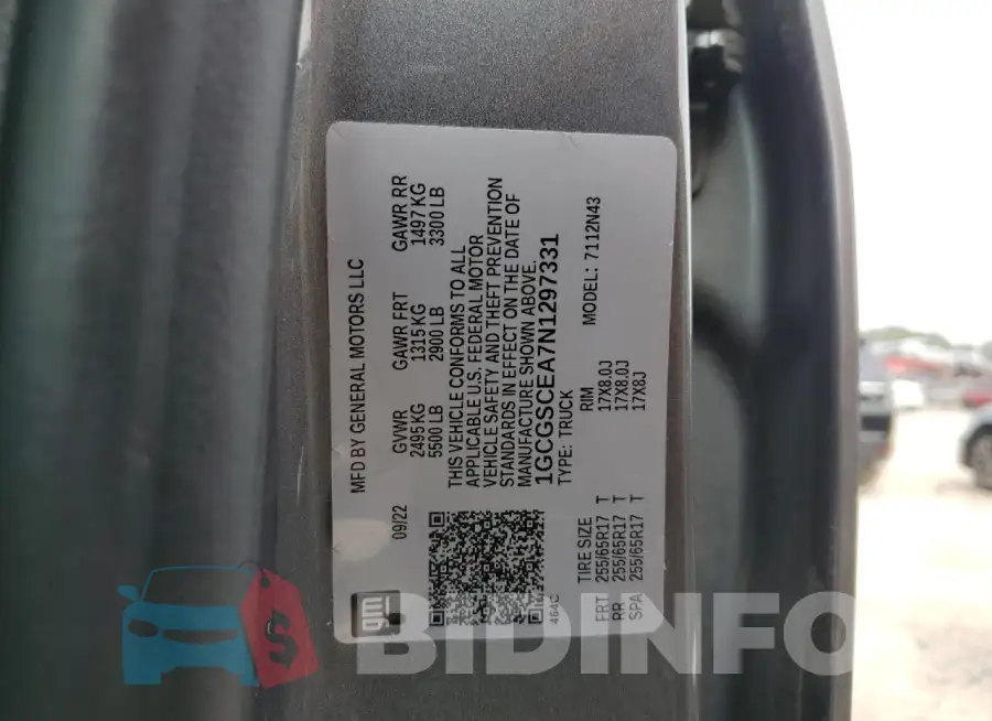 1GCGSCEA7N1297331 Photo# 12