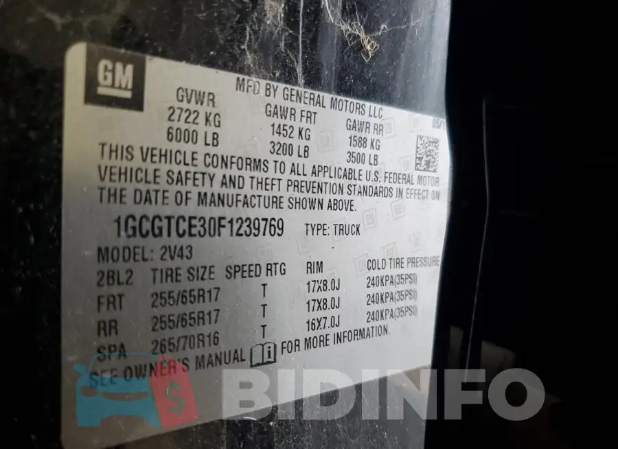 1GCGTCE30F1239769 Photo# 12