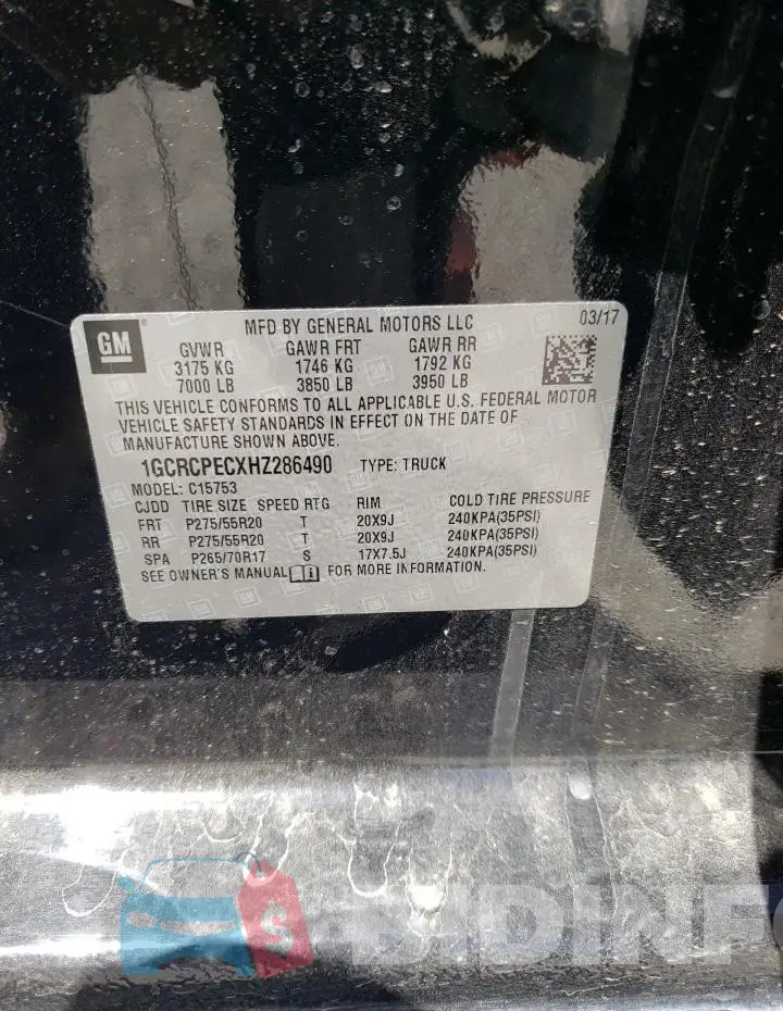 1GCRCPECXHZ286490 Photo# 12