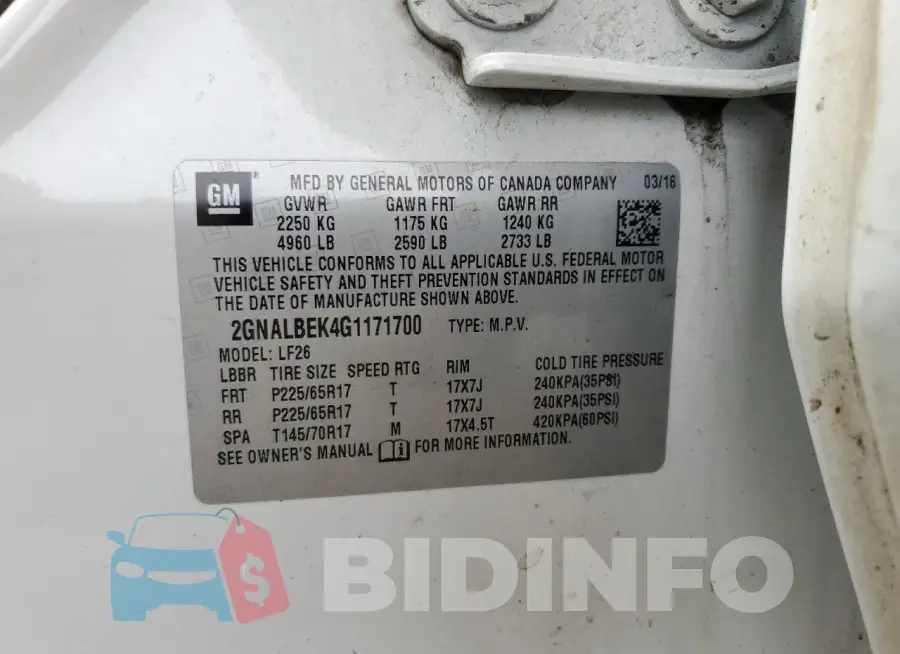 2GNALBEK4G1171700 Photo# 12