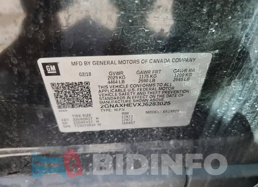 2GNAXHEVXJ6283025 Photo# 12