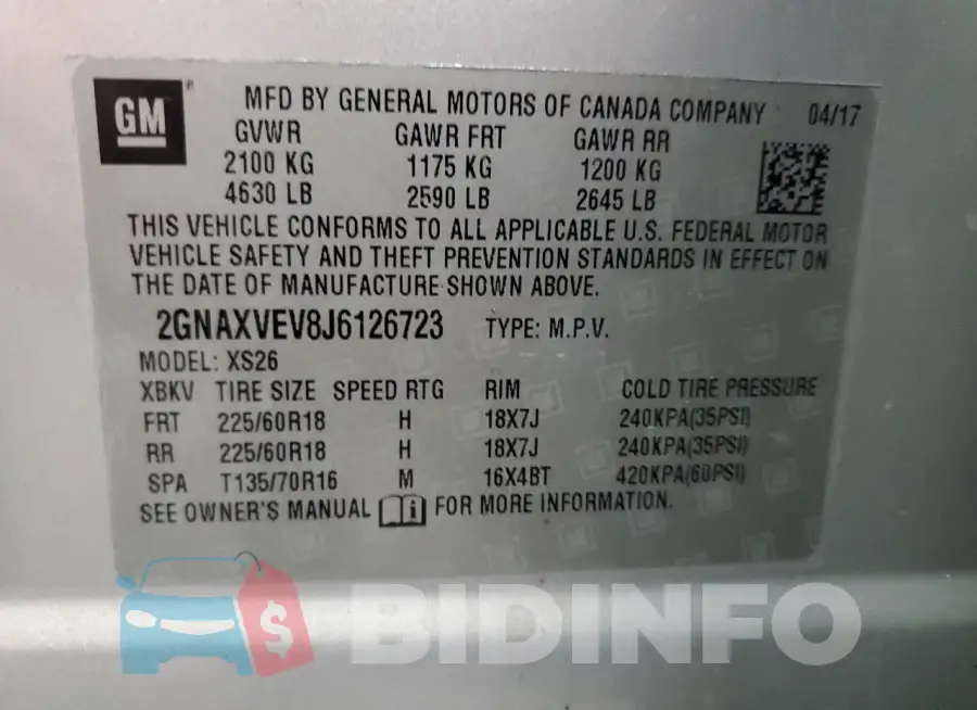 2GNAXVEV8J6126723 Photo# 13