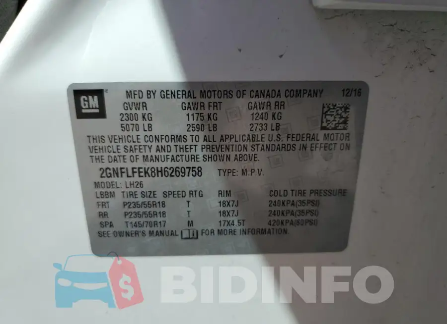 2GNFLFEK8H6269758 Photo# 14
