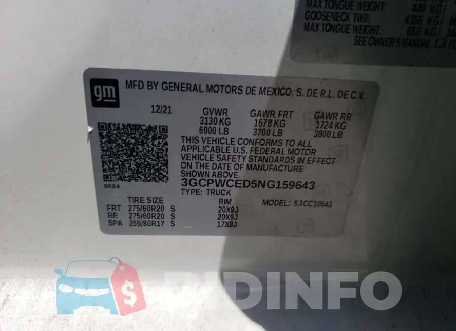 3GCPWCED5NG159643 Photo# 12