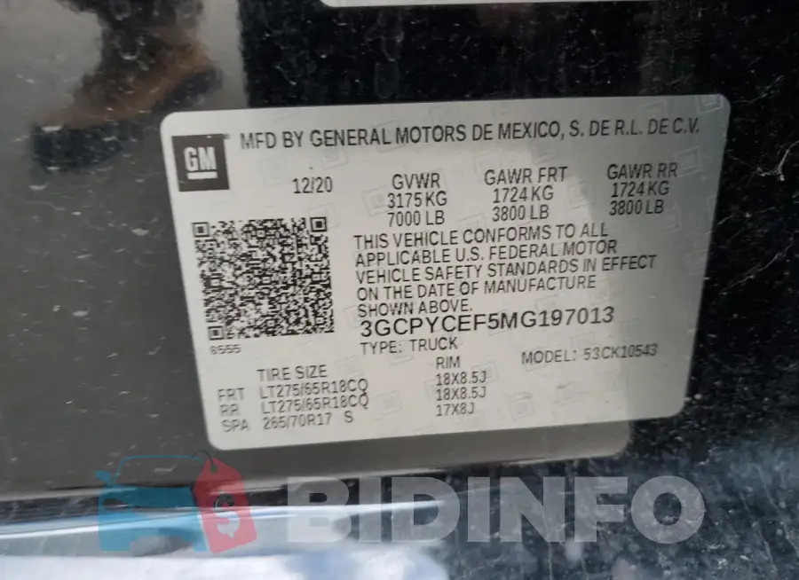 3GCPYCEF5MG197013 Photo# 12