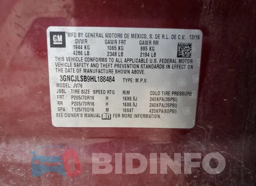 3GNCJLSB9HL188484 Photo# 12