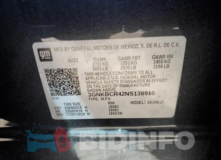 3GNKBCR42NS138916 Photo# 13
