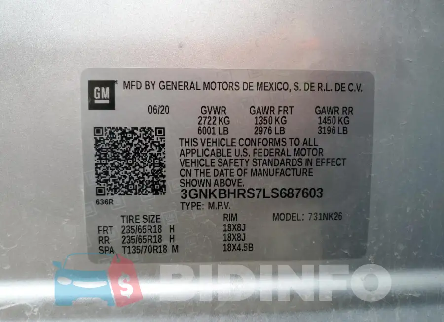 3GNKBHRS7LS687603 Photo# 14