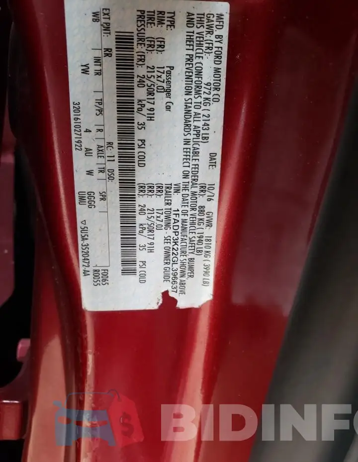 1FADP3K22GL396637 Photo# 12