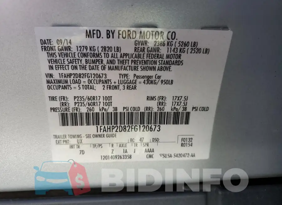 1FAHP2D82FG120673 Photo# 12