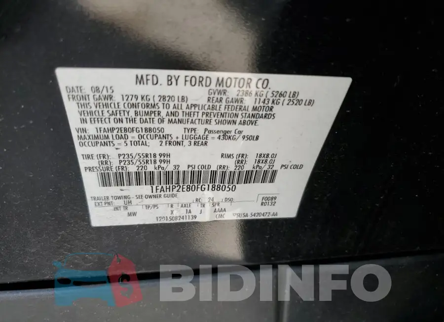 1FAHP2E80FG188050 Photo# 13