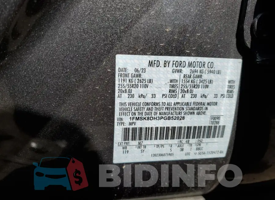 1FMSK8DH3PGB52028 Photo# 13
