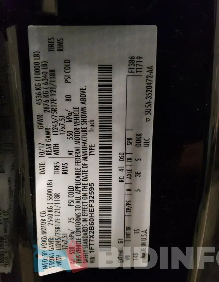 1FT7X2B60HEF32595 Photo# 12